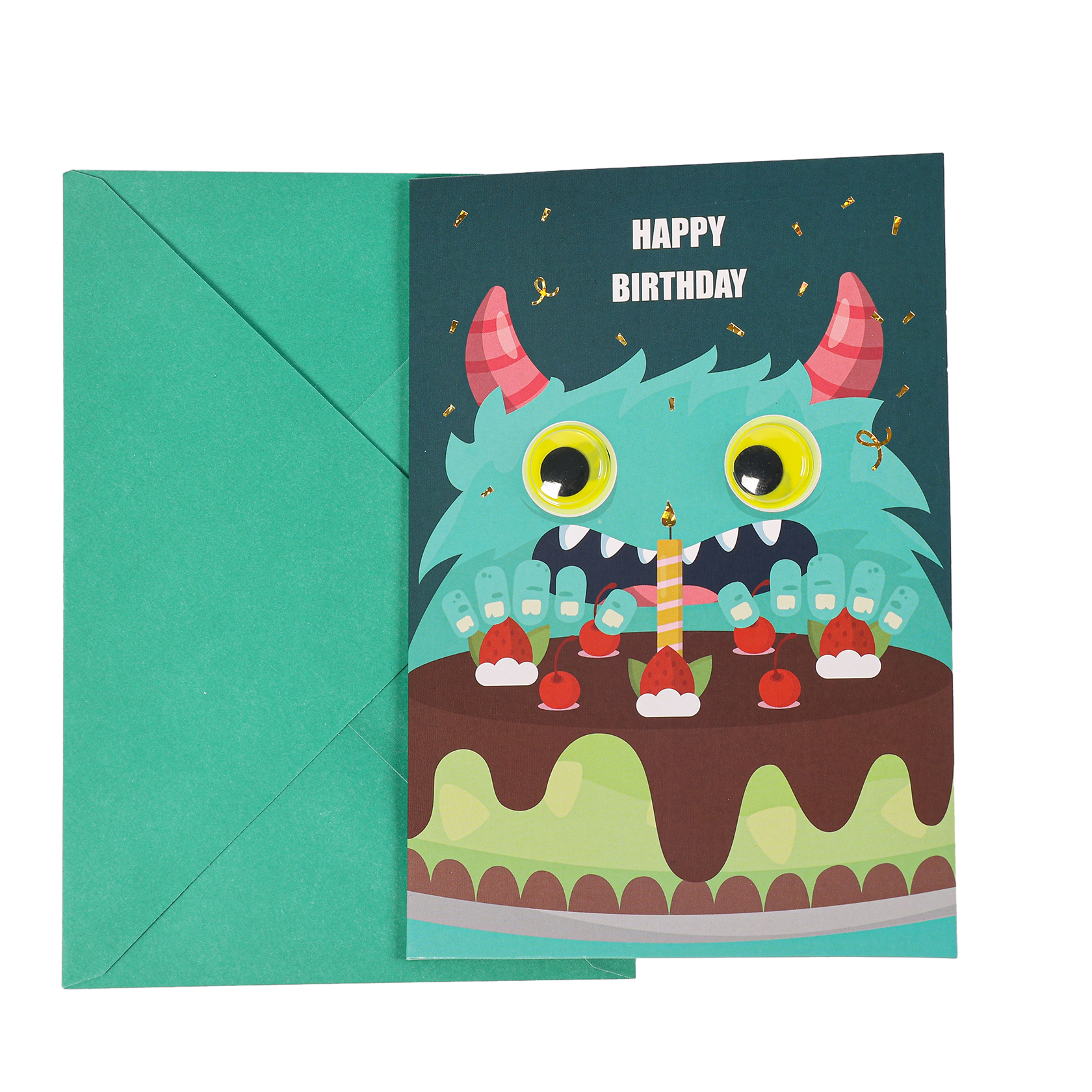 Luminous Animal Strawberry Cake Greeting Card BA005